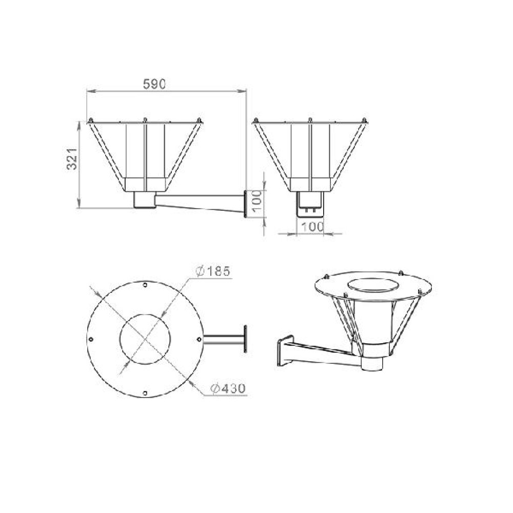 Настенный фонарь уличный Muse 650-11/b-03