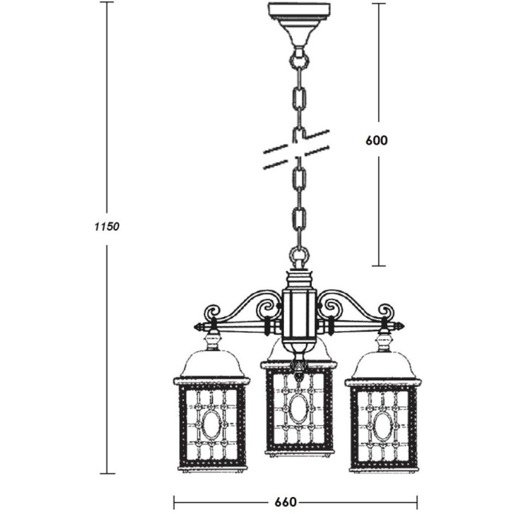 Уличный светильник подвесной LONDON L 64870L/3 Bl